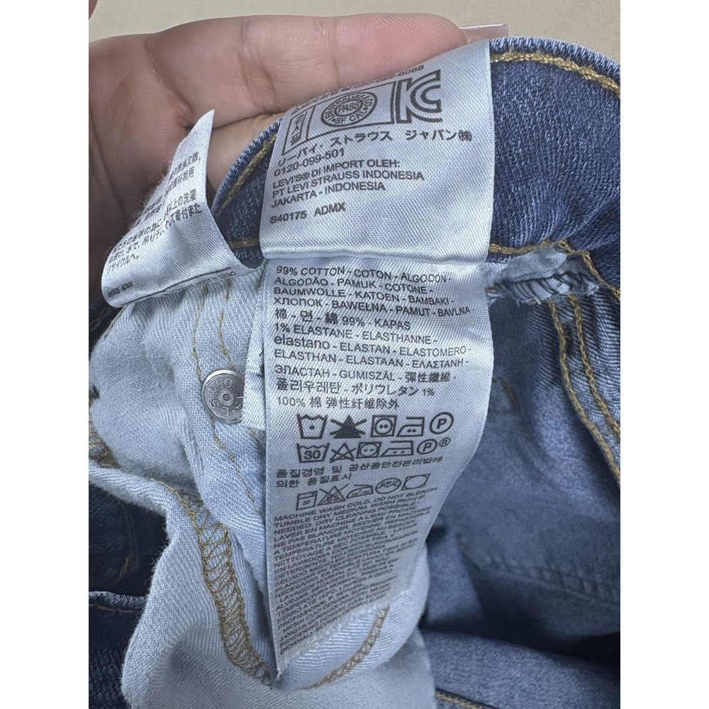 Levis 505 Mens Jeans 36x33 Straight Leg Medium Wash Distressed Workwear Pants - Picture 2 of 10